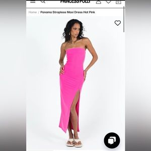 Princess Polly Strapless Maxi Dress- Hot Pink